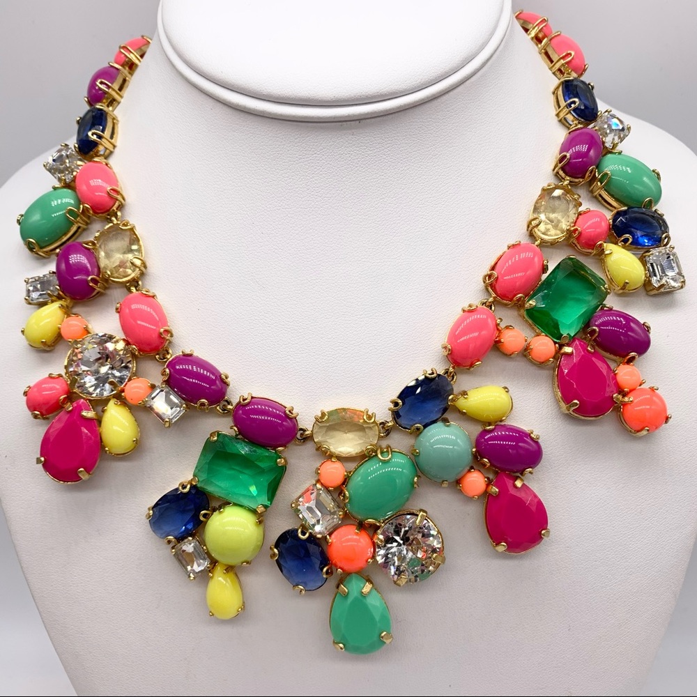 J. Crew Candy Color Mixed Gem Statement Necklace
